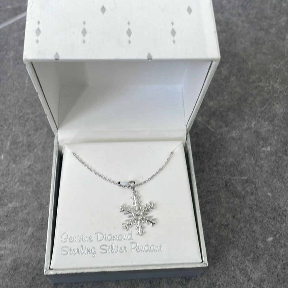 Snowflake Necklace- Sterling Silver Pendant
